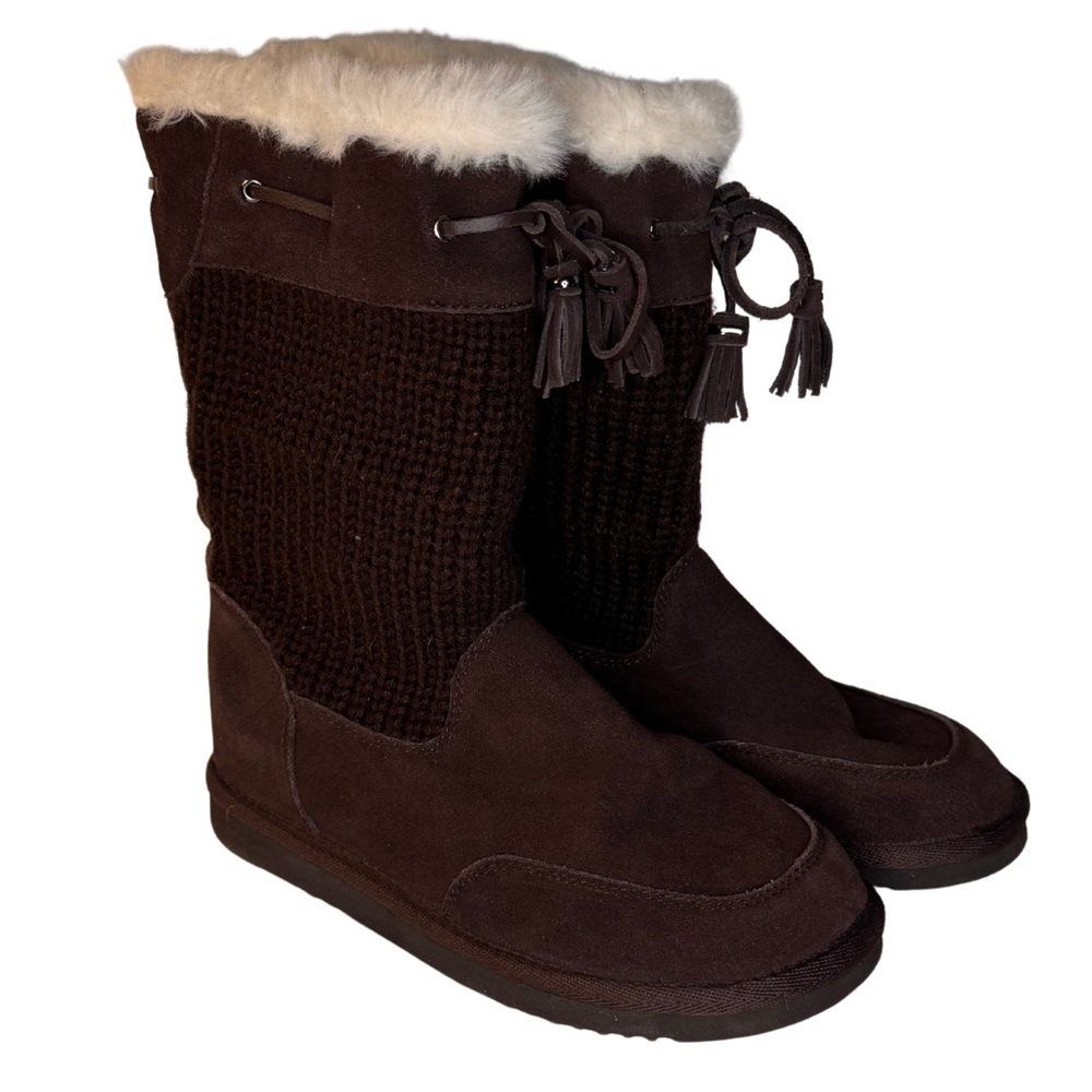 Cozy Women’s Brown Slip-On Faux Fur Lined Bass Suede Boots Size 8 - Picture 8 of 8
